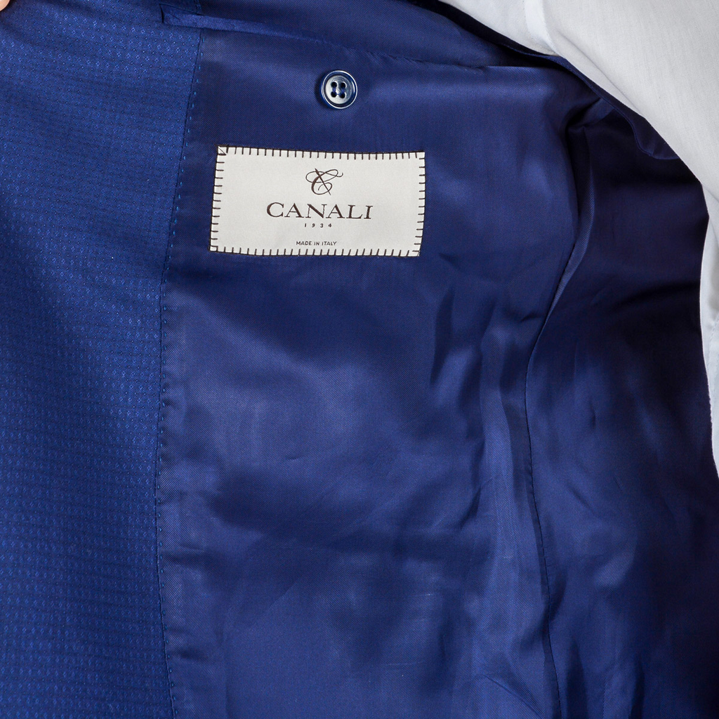 Canali Abito da uomo a maniche lunghe blu da viaggio Natural Comfort