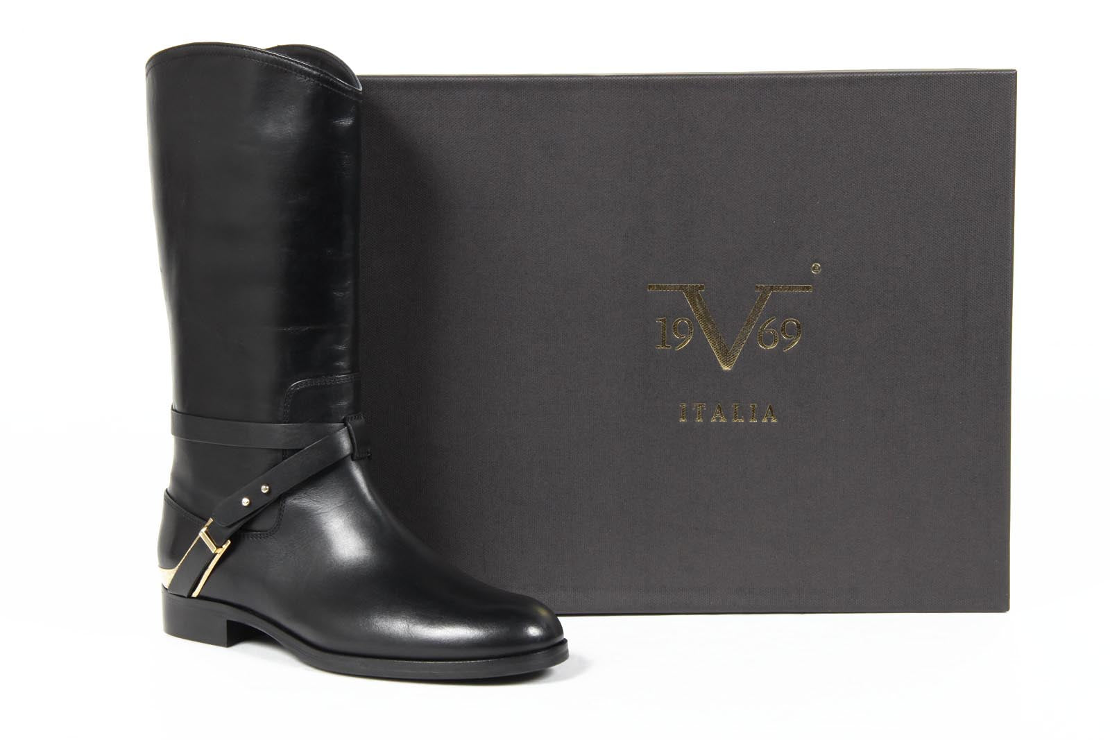 V 1969 Italia Stivali da donna B1493 SILK NERO