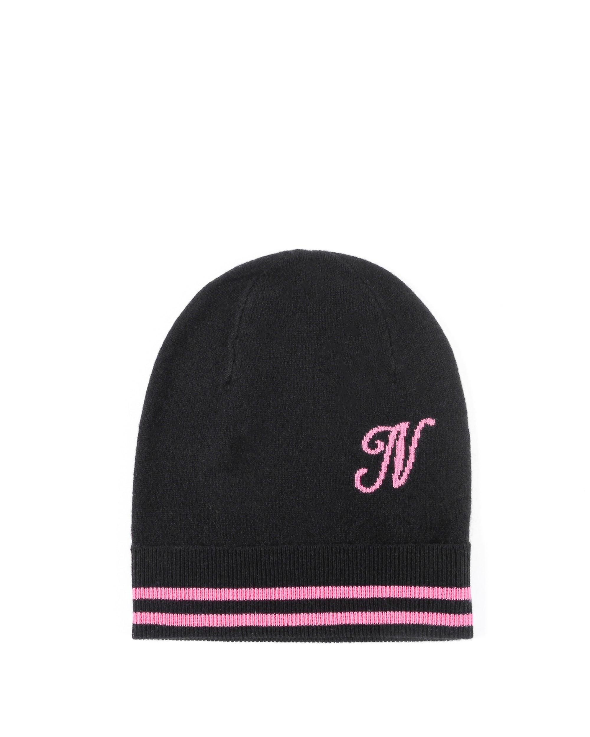 Berretto monogrammato in cashmere - Nero