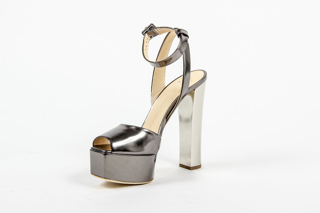 Giuseppe Zanotti Sandalo con cinturino alla caviglia da donna E60118 LAVINIA 100 PL MT SHOOTING ANTRACITE
