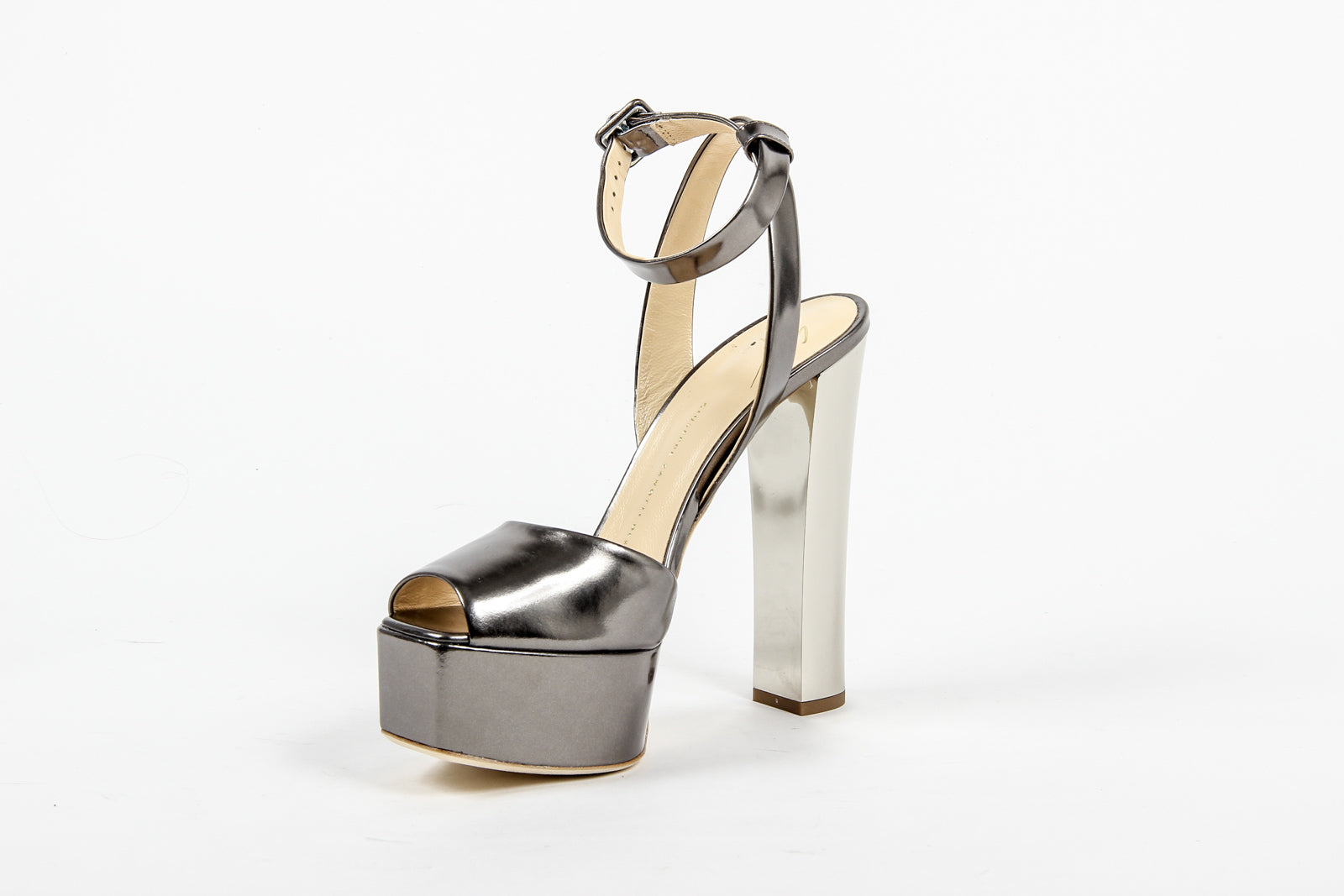Giuseppe Zanotti Sandalo con cinturino alla caviglia da donna E60118 LAVINIA 100 PL MT SHOOTING ANTRACITE