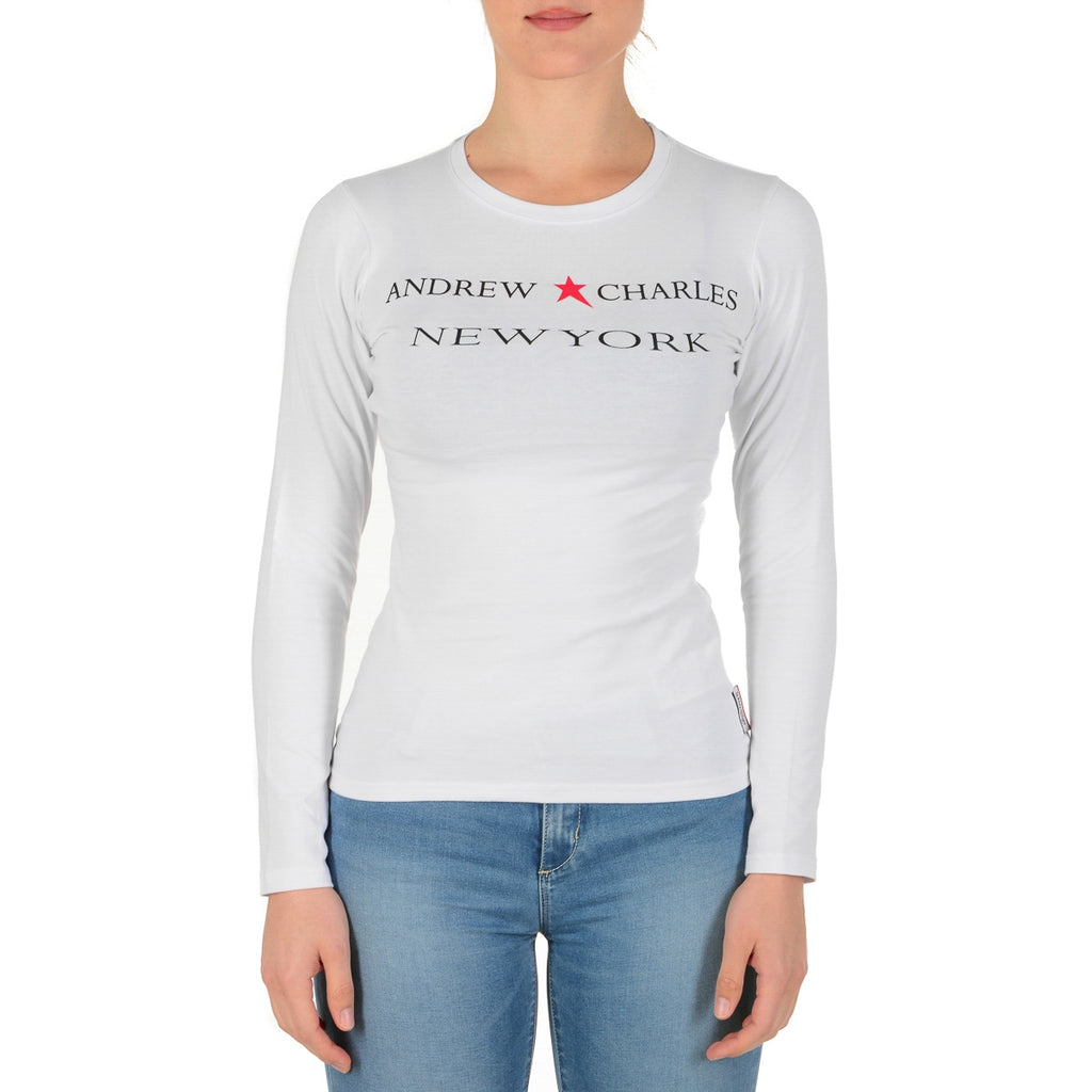 Andrew Charles By Andy Hilfiger T-shirt da donna LS TS602 031002 PHENIX WHITE 003