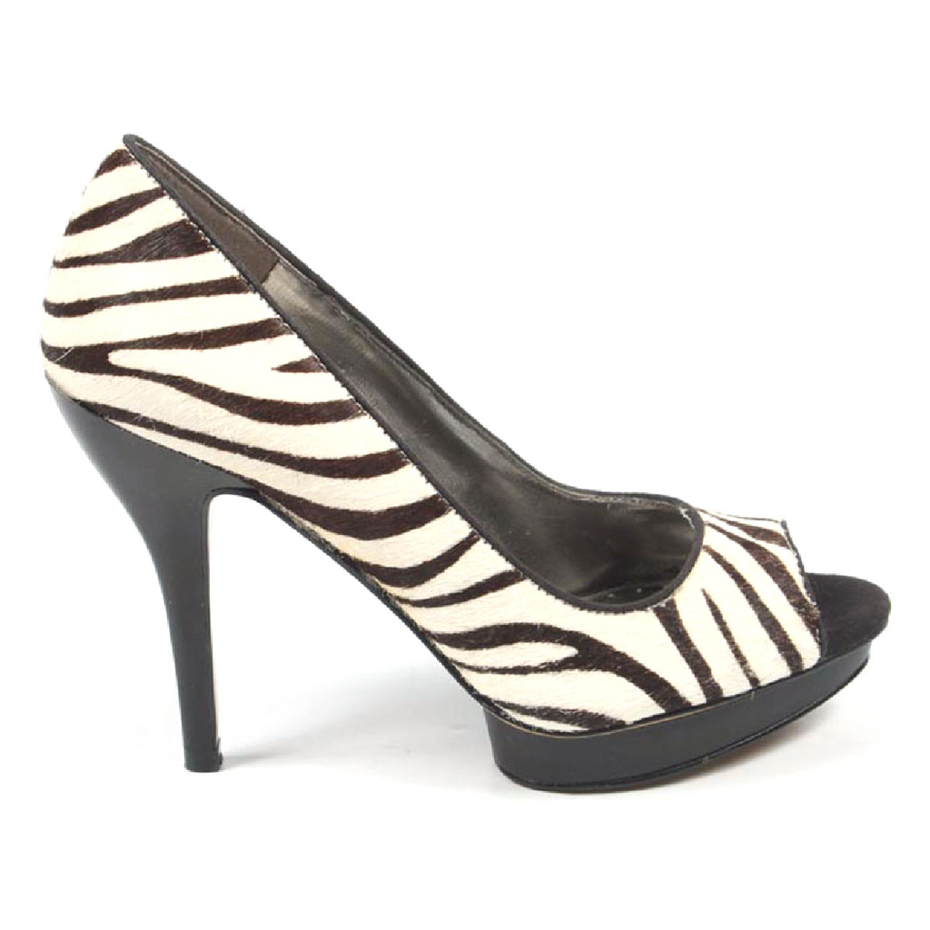 Nine West Womens Pump Open Toe NWSTANZER BLKWHT BLK