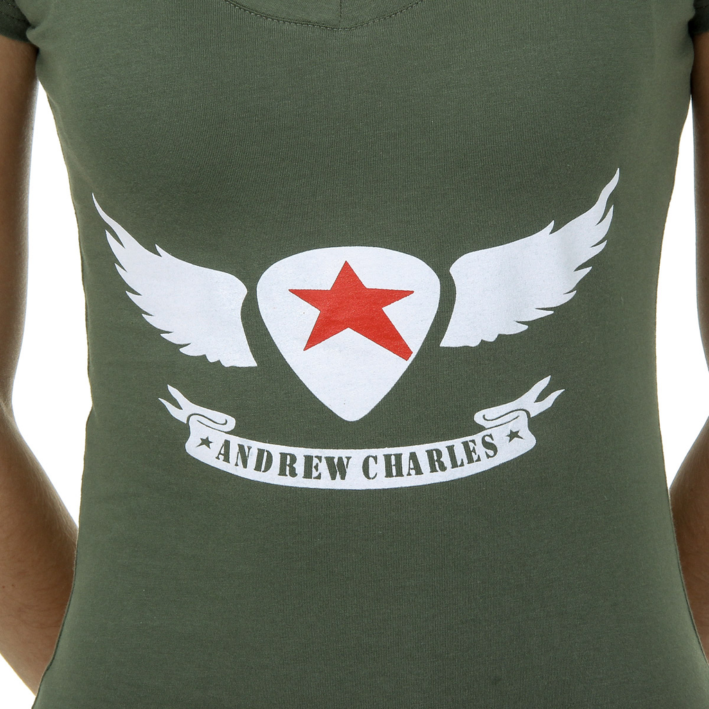Andrew Charles T-shirt da donna a maniche corte con scollo a V verde TAPIWA