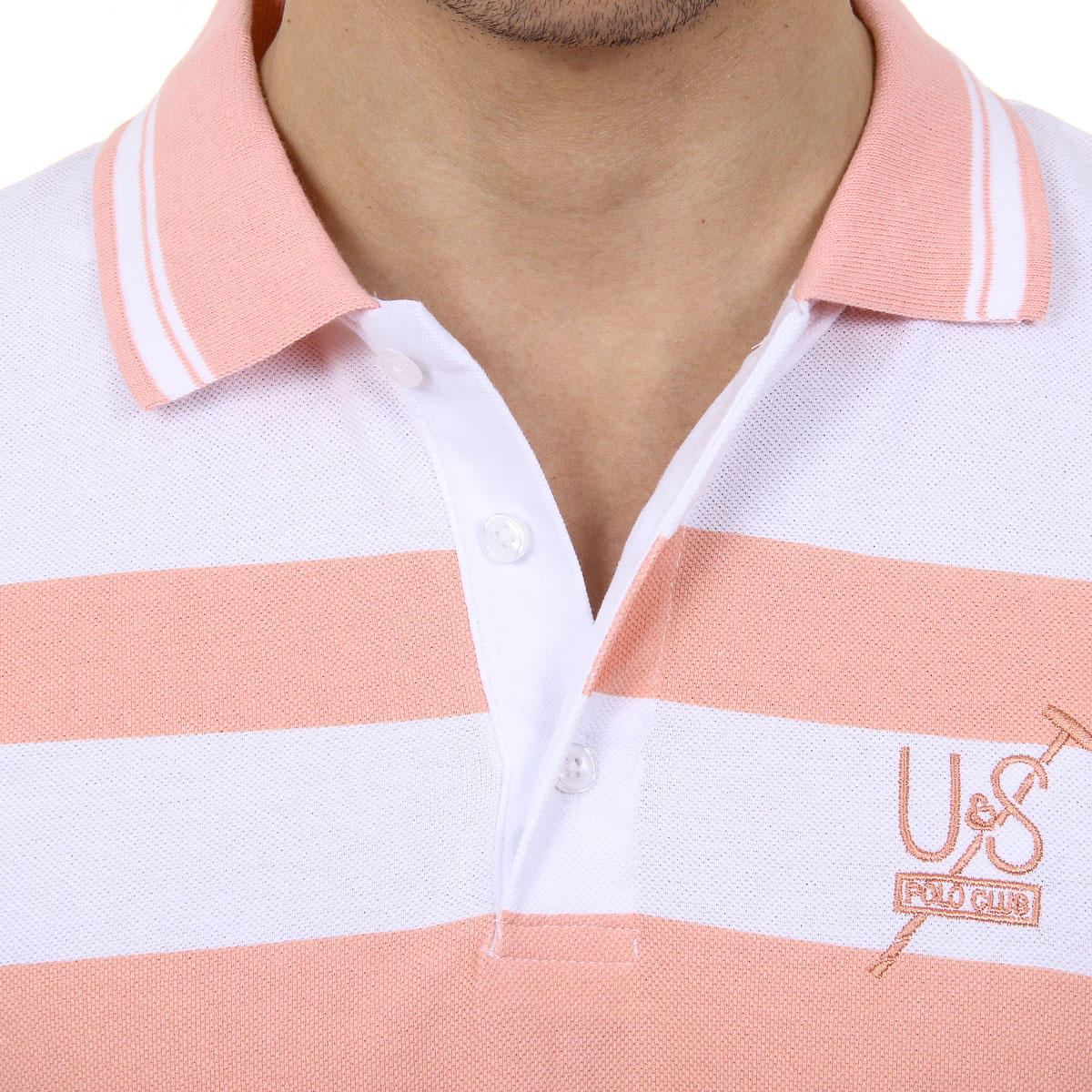 Polo da uomo a maniche corte Ufford & Suffolk Polo Club US006 ROSA