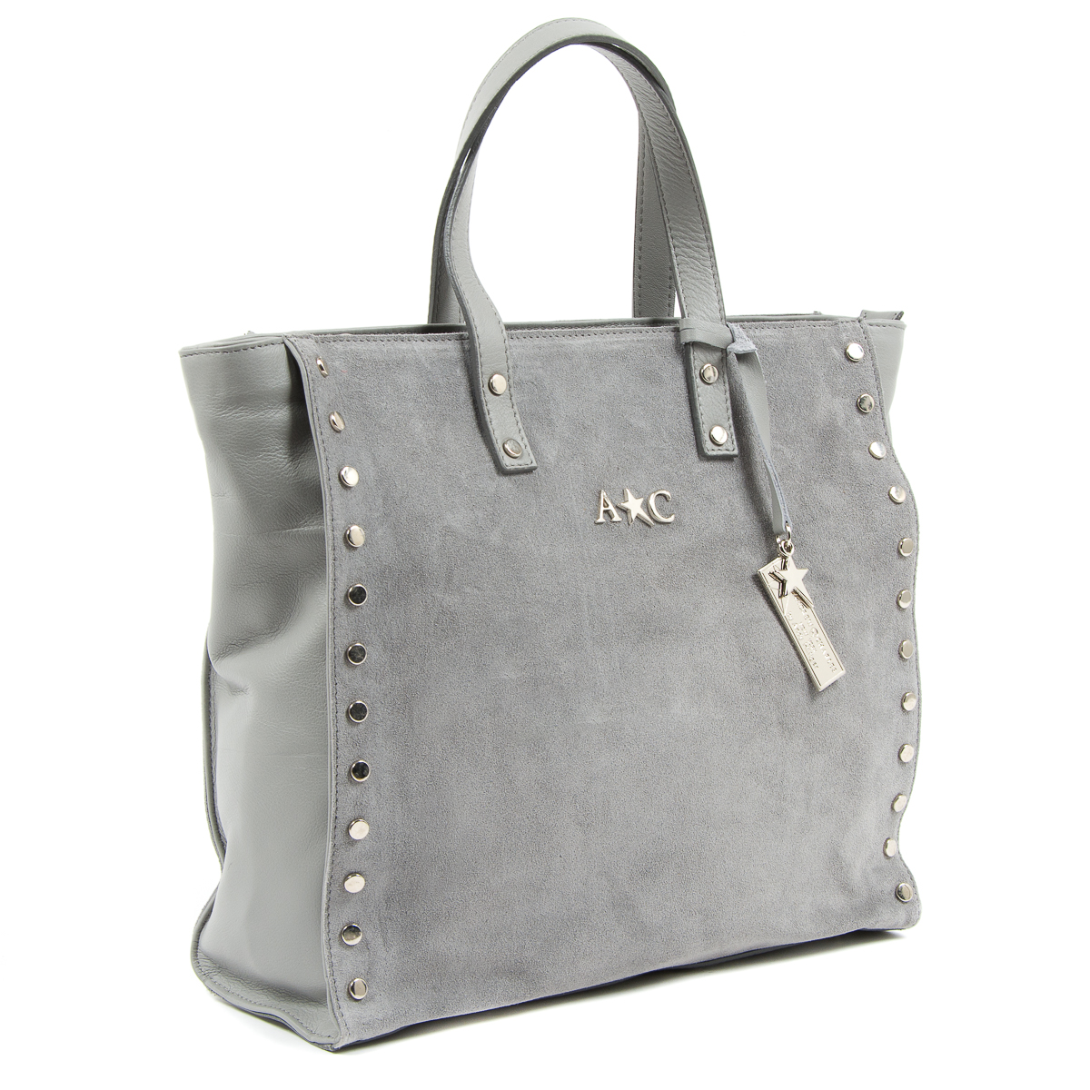 Borsa a mano da donna Andrew Charles grigia JENNER