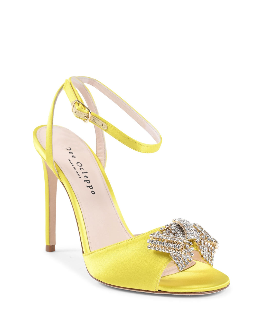 Sandalo con fiocco in raso - Giallo