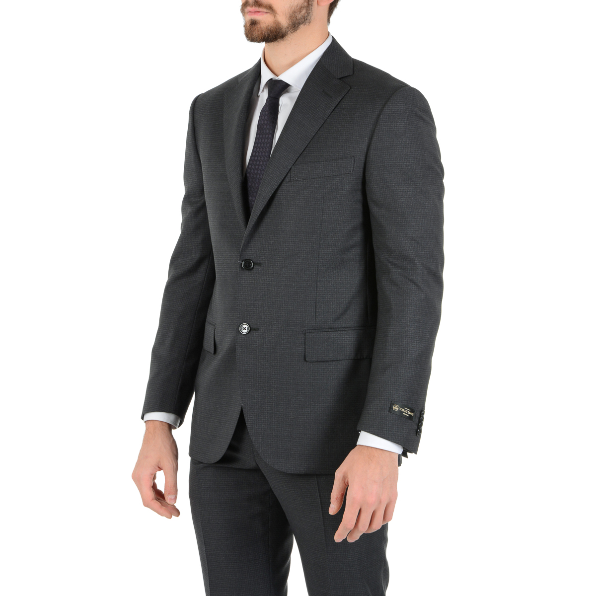 Corneliani Abito da uomo a maniche lunghe grigio scuro Super 130's