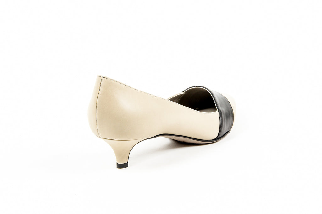 Kiton Donna Décolleté Open Side D39809 VIP 2199 BEIGE NERO