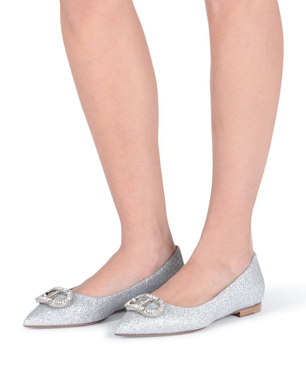 Ballerina brillante argento brillante