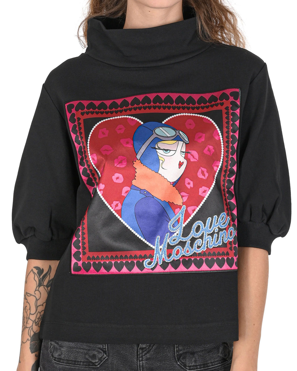 Felpa da donna Love Moschino W 6 375 01 M 4068 C74 NERO