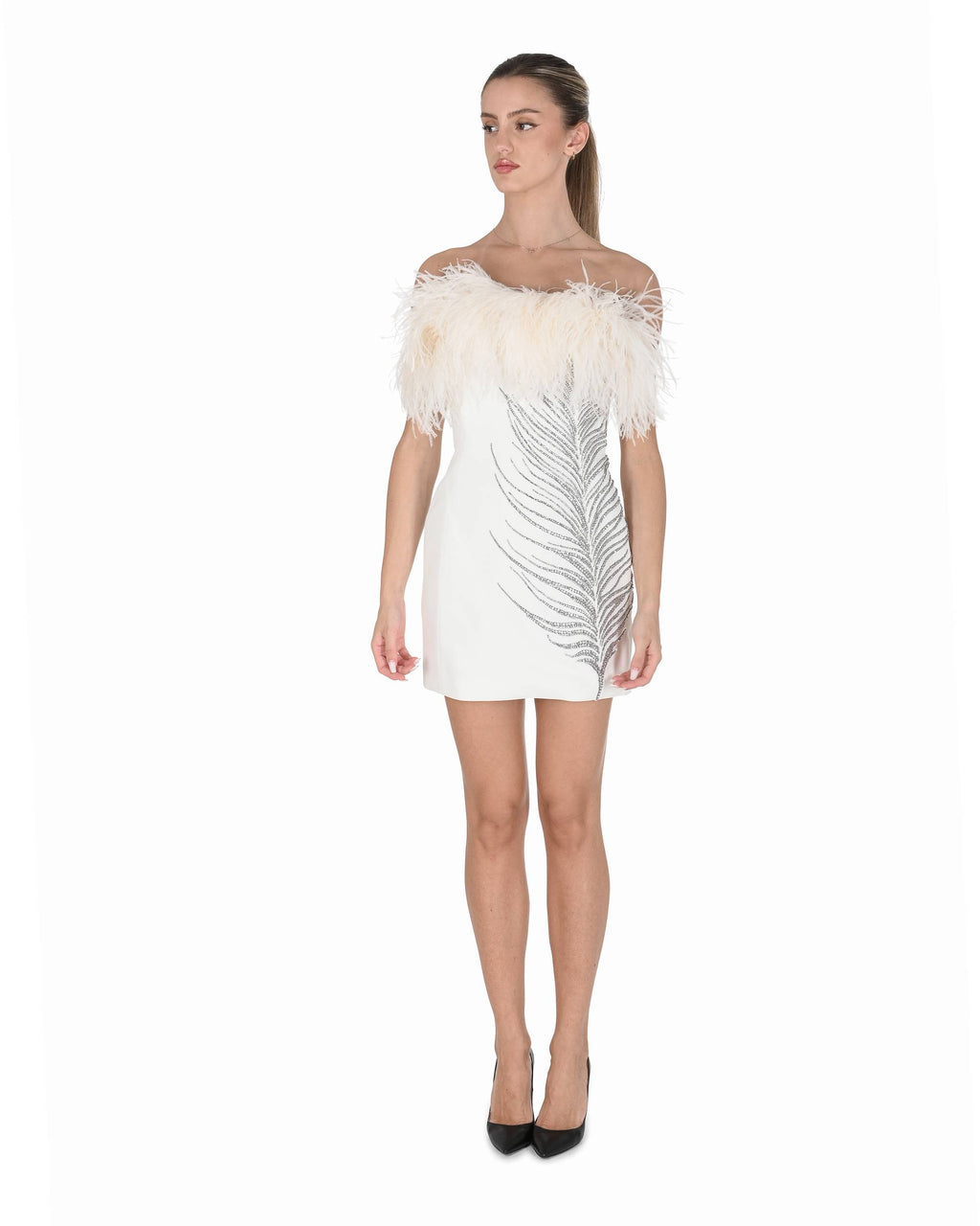 Abito da donna David Koma PF24DK05D BIANCO/ARGENTO 7S2