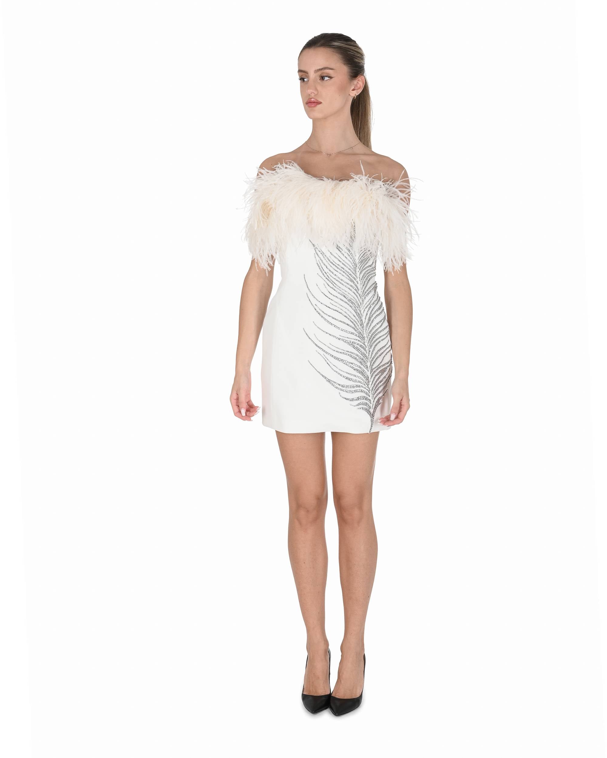 Abito da donna David Koma PF24DK05D BIANCO/ARGENTO 7S2