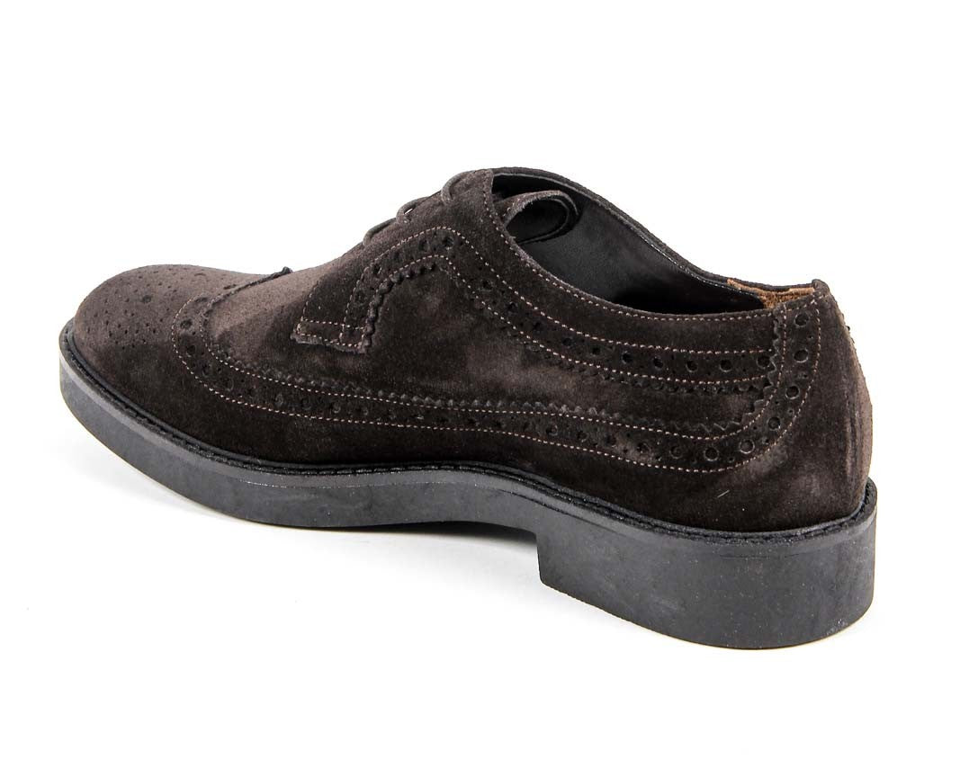 V 1969 Italia Scarpa Brogue Donna B1670 VELOUR T. MORO