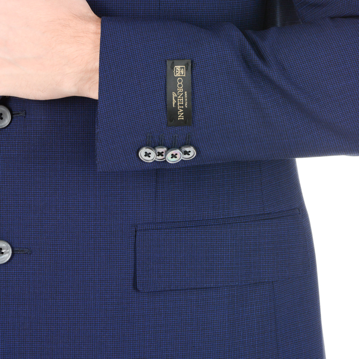 Abito da uomo Corneliani maniche lunghe blu Super 110's