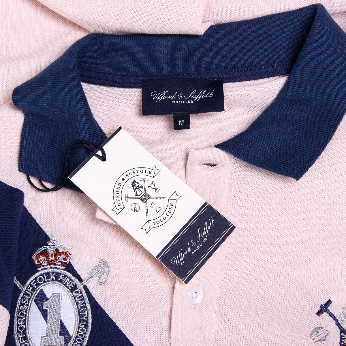 Polo da uomo a maniche corte Ufford & Suffolk Polo Club US004 ROSA