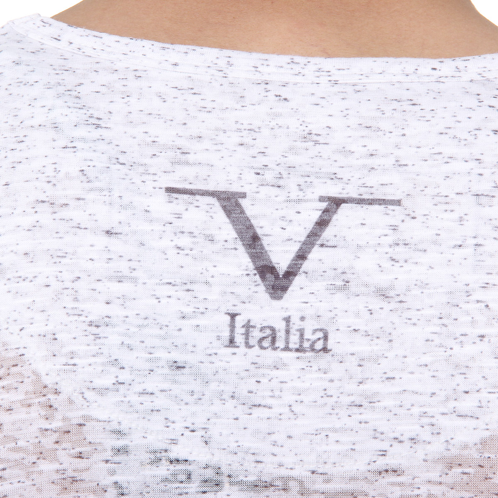 V 1969 Italia T-shirt da uomo a maniche corte con scollo a V bianca DANIEL
