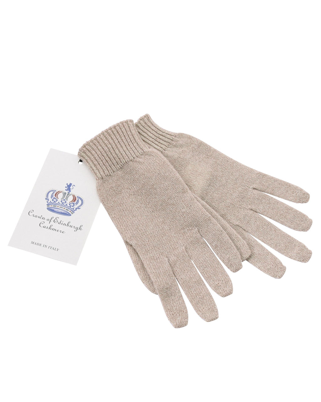 Guanti corti da donna in cashmere Crown of Edinburgh COE 001 BEIGE