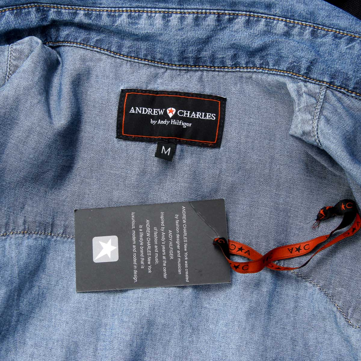 Camicia da uomo Andrew Charles a maniche lunghe in denim CAMILIA