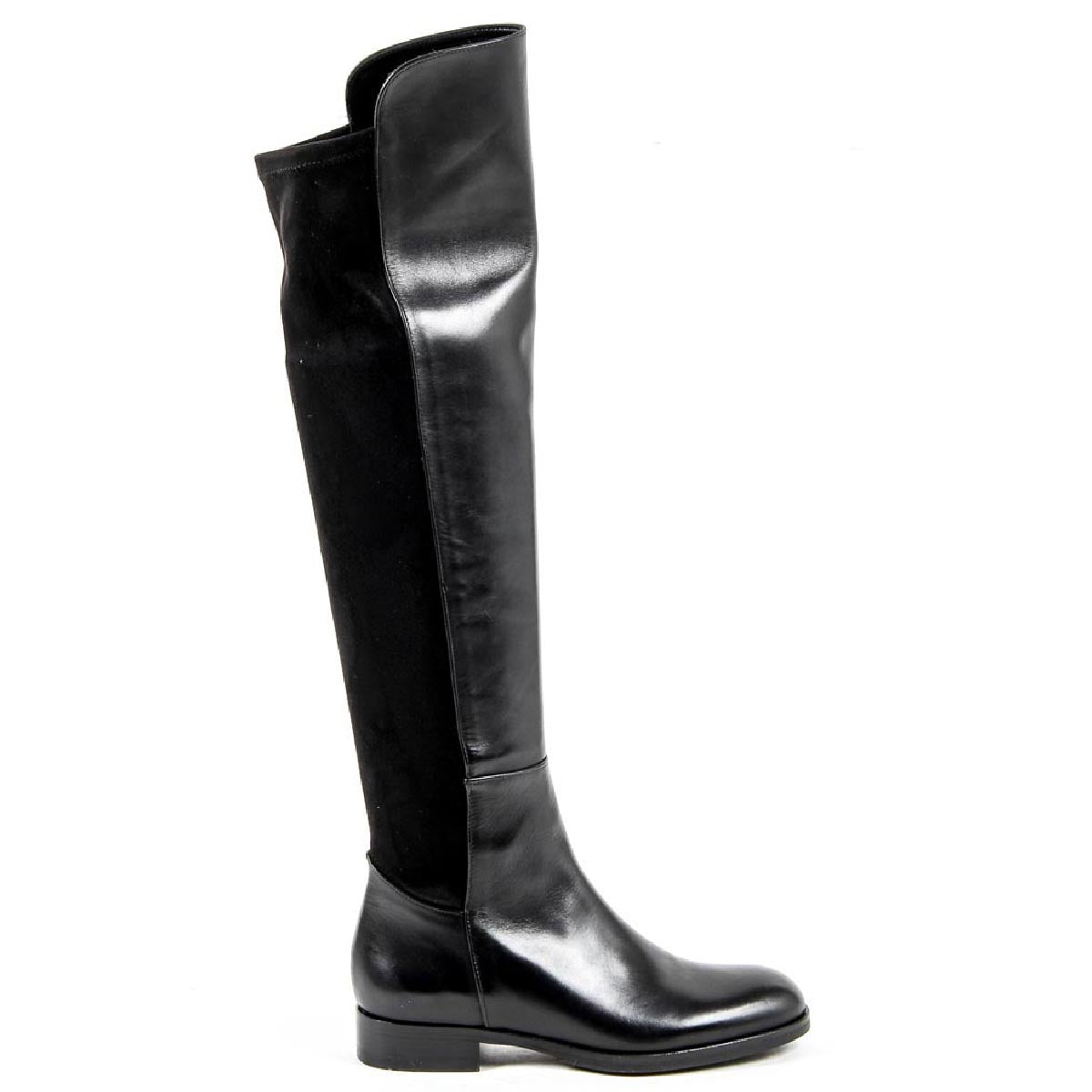 Stivale alto da donna V 1969 Italia B2421 SENZA F VITELLO NERO