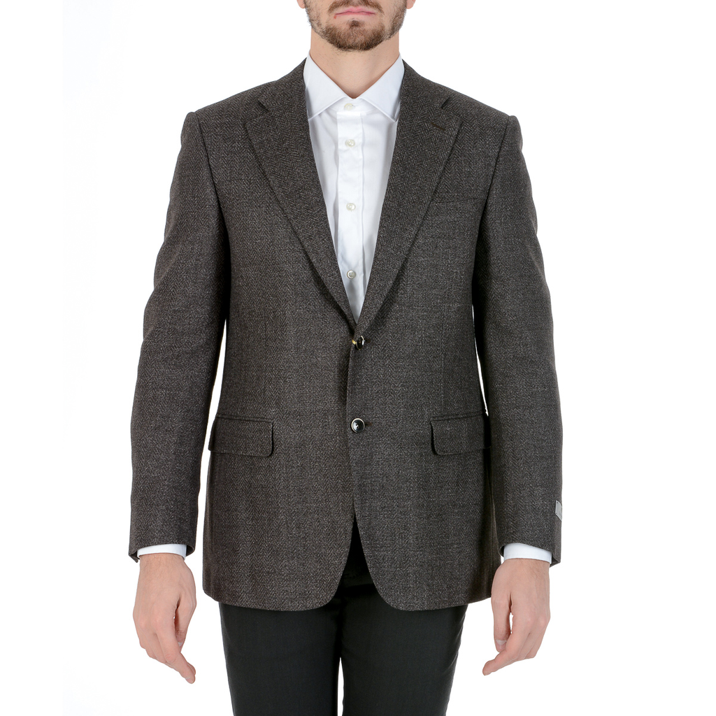 Giacca da uomo Canali maniche lunghe grigio scuro