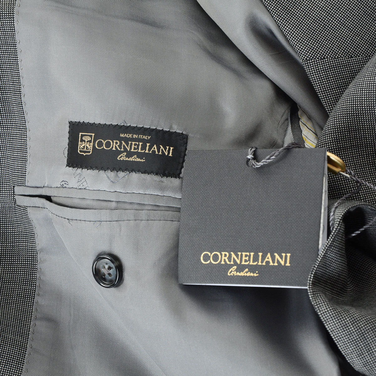 Abito da uomo Corneliani a maniche lunghe grigio Super 110's