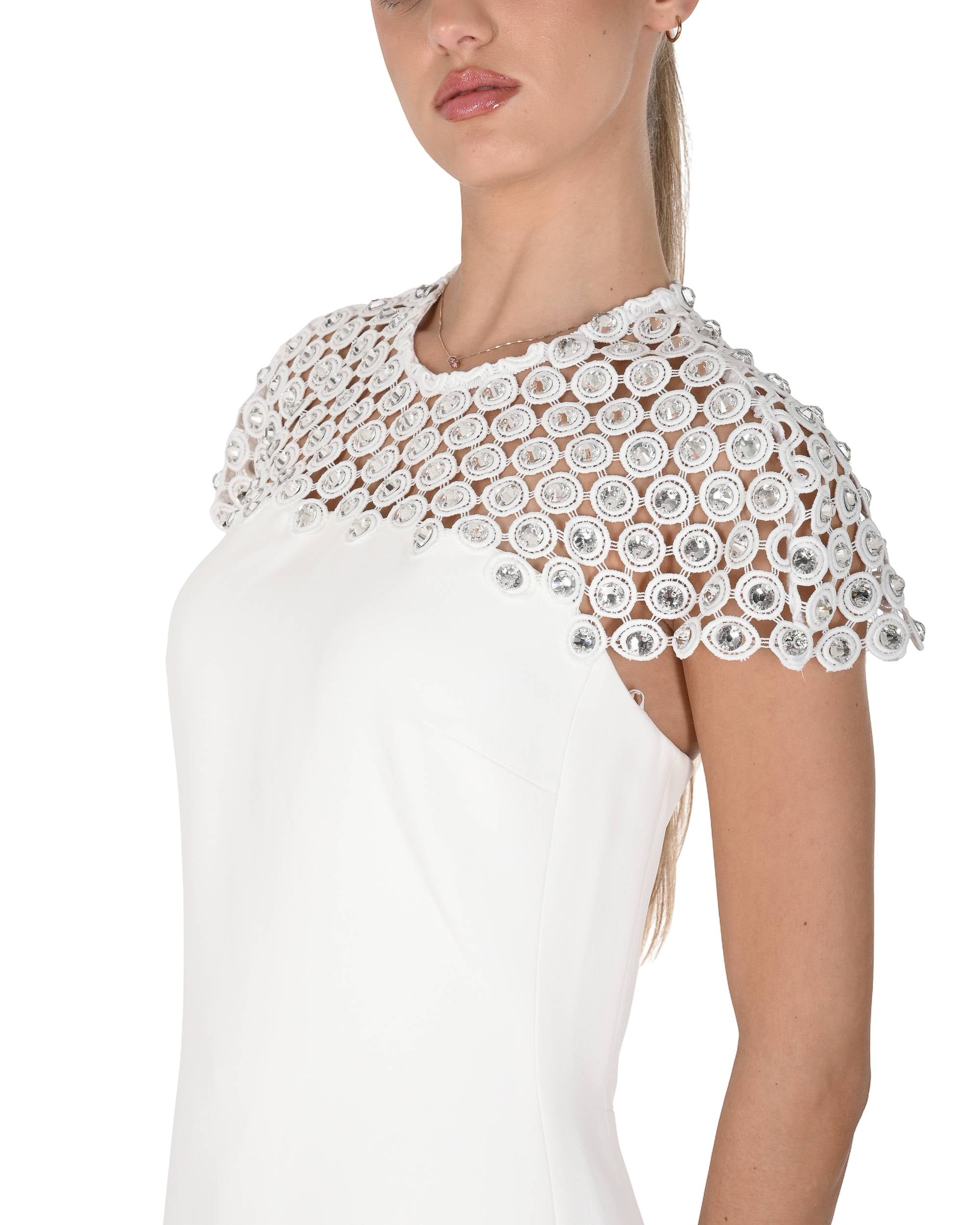 Abito da donna David Koma AW24DK14D BIANCO/ARGENTO 7S2