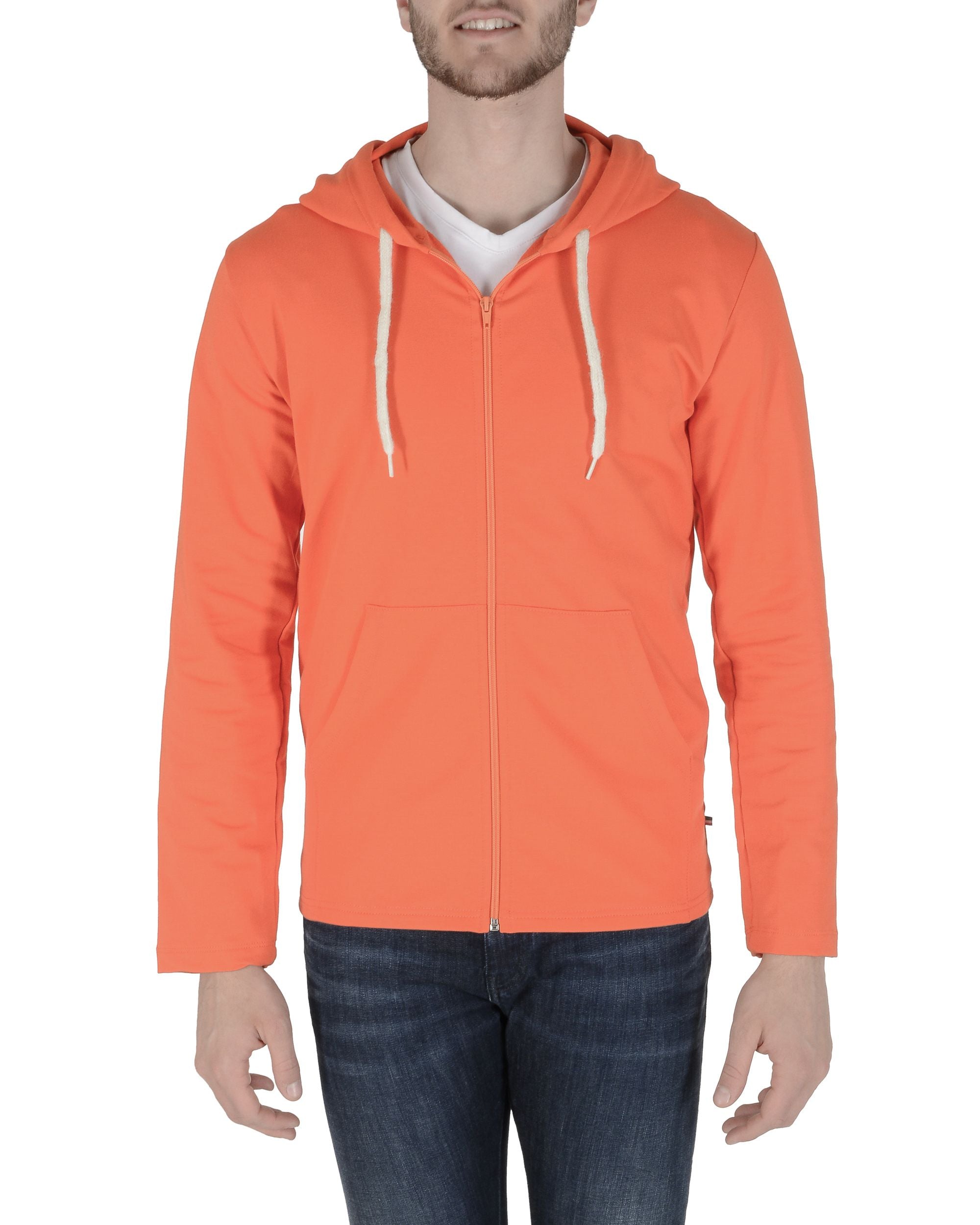 19V69 Italia Felpa con cappuccio da uomo arancione THOMAS ORANGE