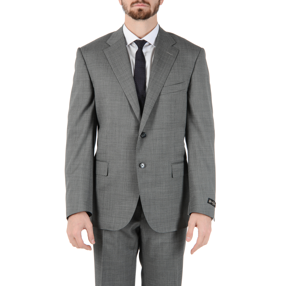 Abito da uomo Corneliani a maniche lunghe grigio Super 110's