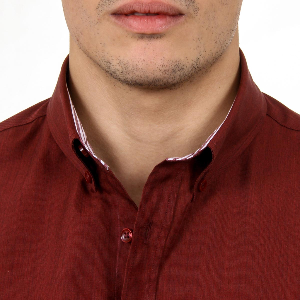 Camicia da uomo Ufford & Suffolk Polo Club USC02 B3 BORDEAUX