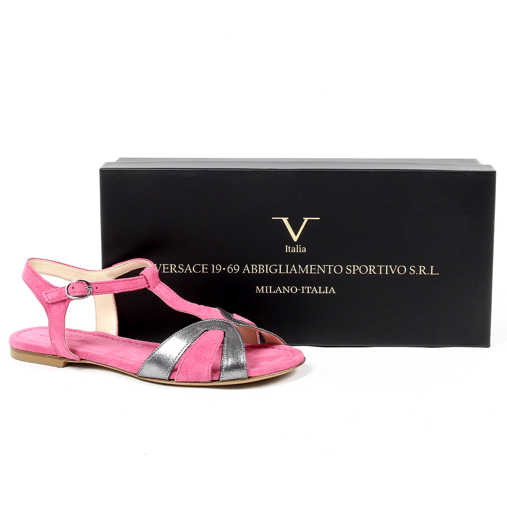 Sandalo piatto da donna V 1969 Italia Fuxia GRAZIA