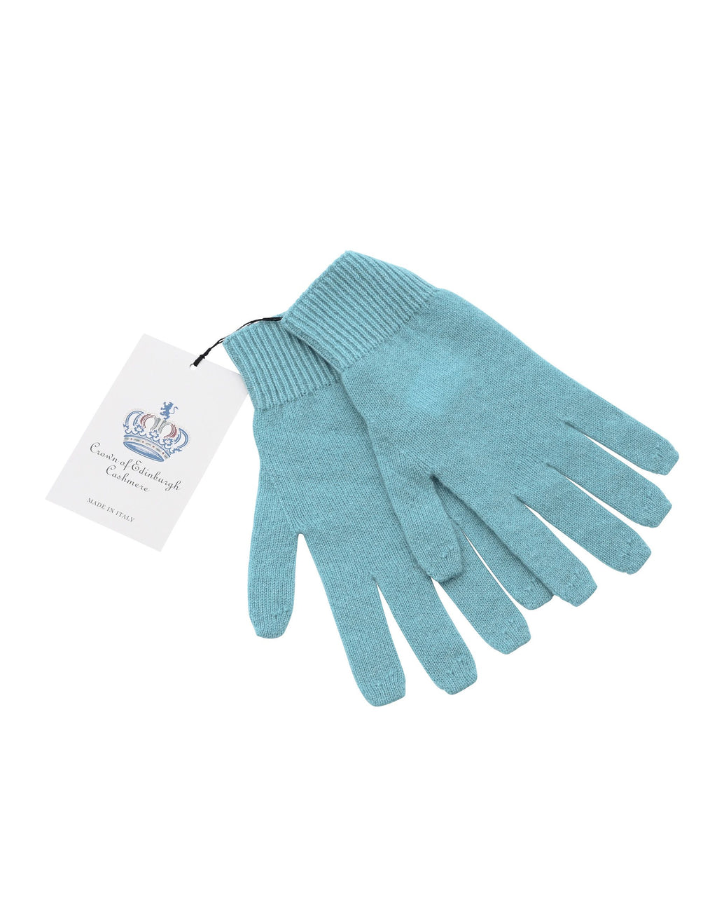 Guanti corti da donna in cashmere Crown of Edinburgh COE 001 AZZURRO CHIARO