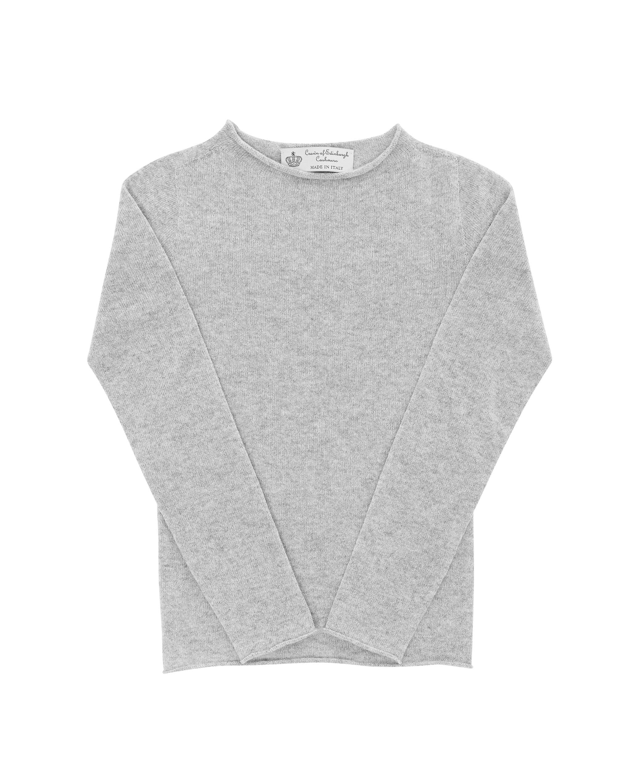 Maglione da donna con scollo a barca in cashmere Crown of Edinburgh COE 007 GRIGIO CENERE
