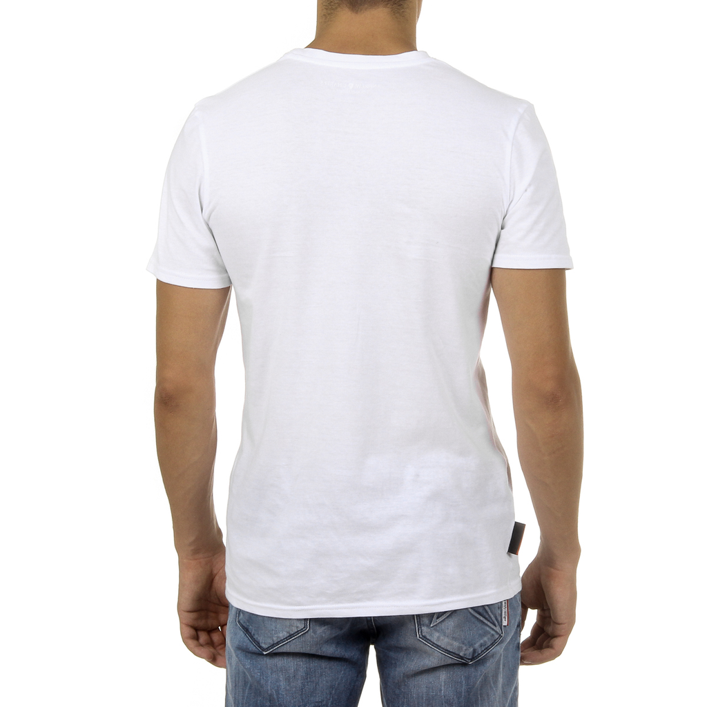 Andrew Charles T-shirt da uomo a maniche corte con scollo rotondo, bianca KEITA