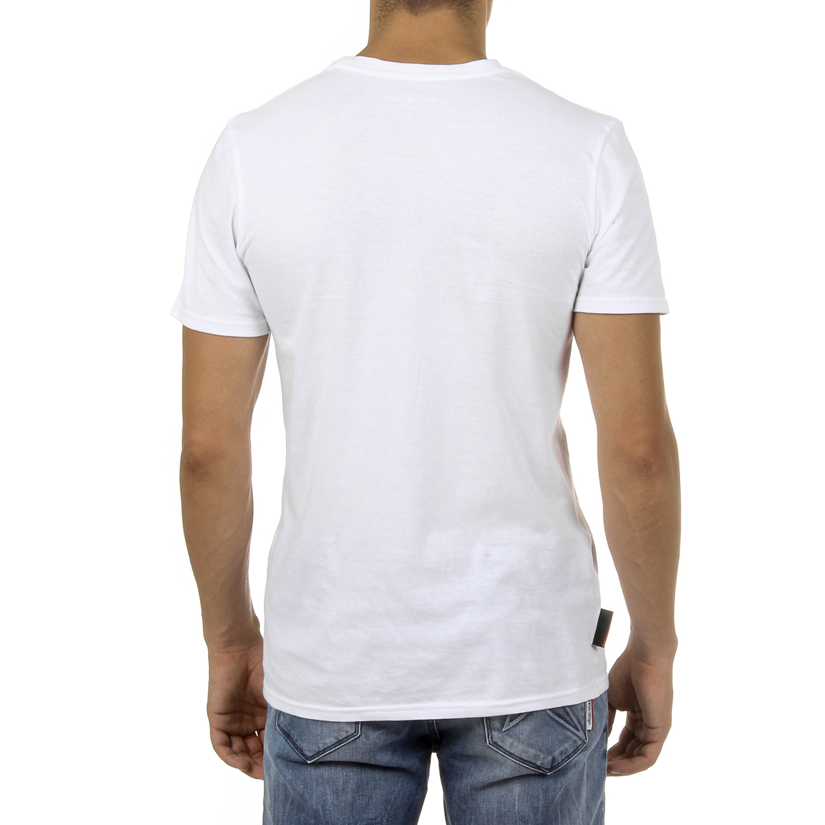Andrew Charles T-shirt da uomo a maniche corte con scollo rotondo, bianca KEITA