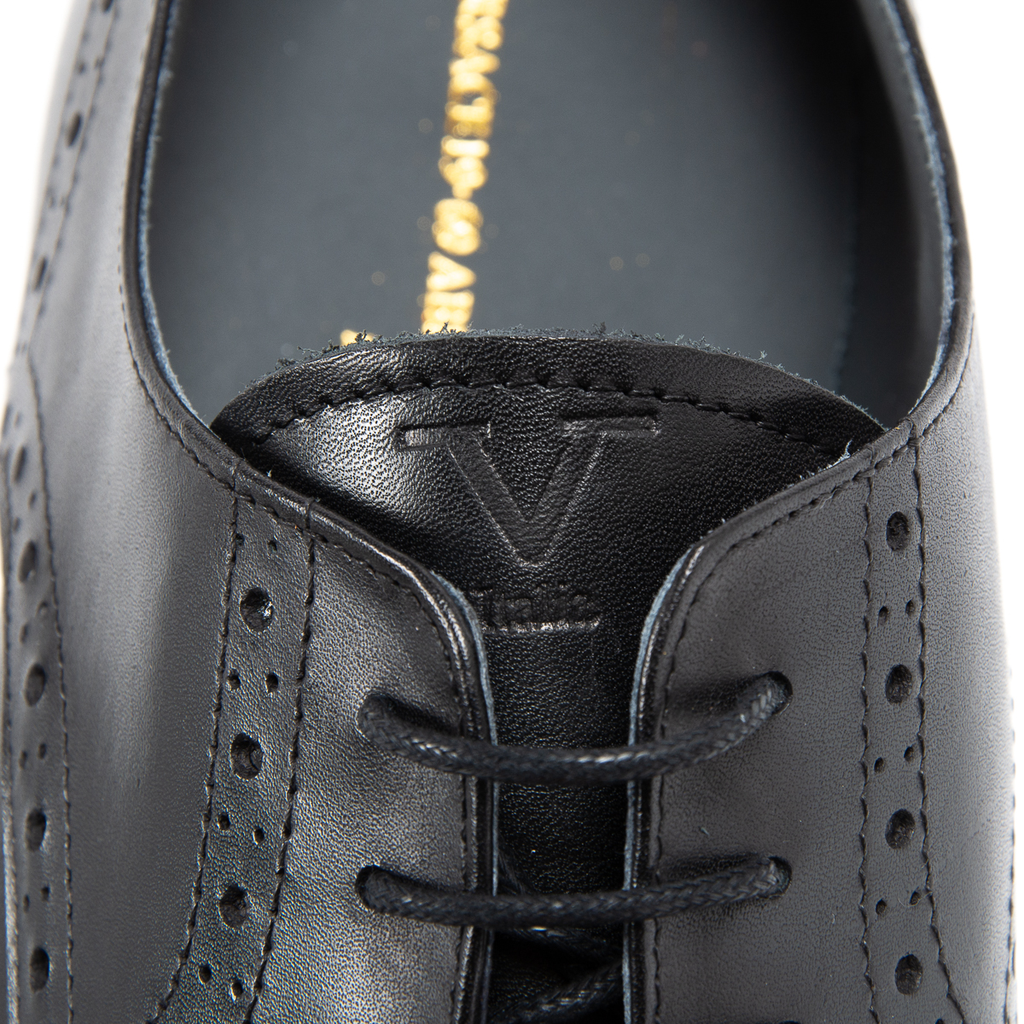 V 1969 Italia Scarpa Brogue da Uomo Nera VERNON
