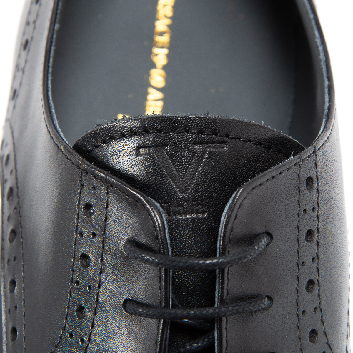 V 1969 Italia Scarpa Brogue da Uomo Nera VERNON