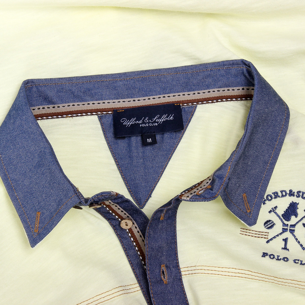 Polo da uomo a maniche corte Ufford & Suffolk Polo Club US007B GIALLO