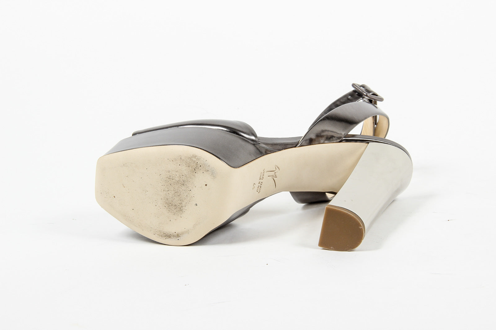 Giuseppe Zanotti Sandalo con cinturino alla caviglia da donna E60118 LAVINIA 100 PL MT SHOOTING ANTRACITE