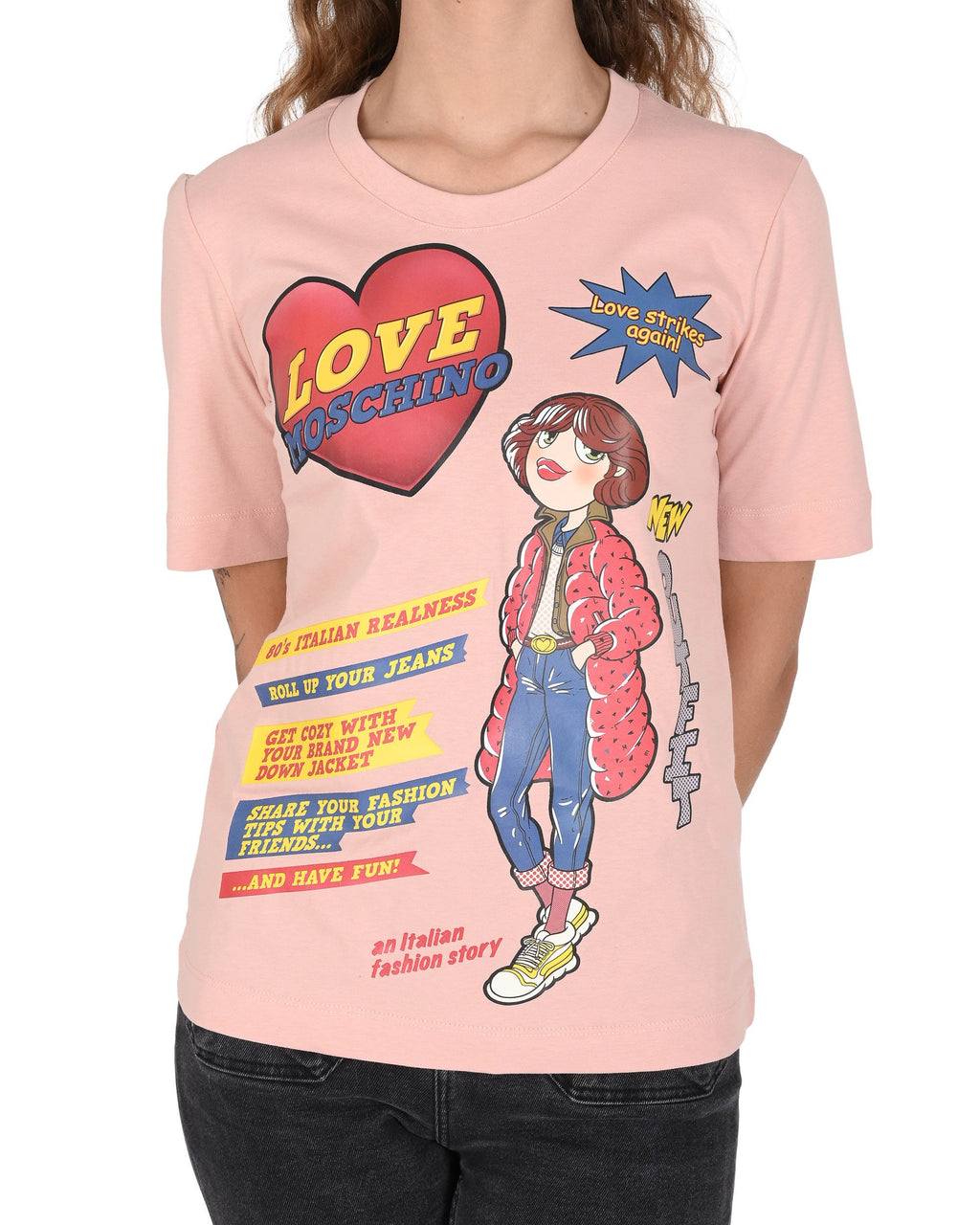 T-shirt da donna Love Moschino W 4 F15 3D M 3876 M12 ROSA CIPRIA