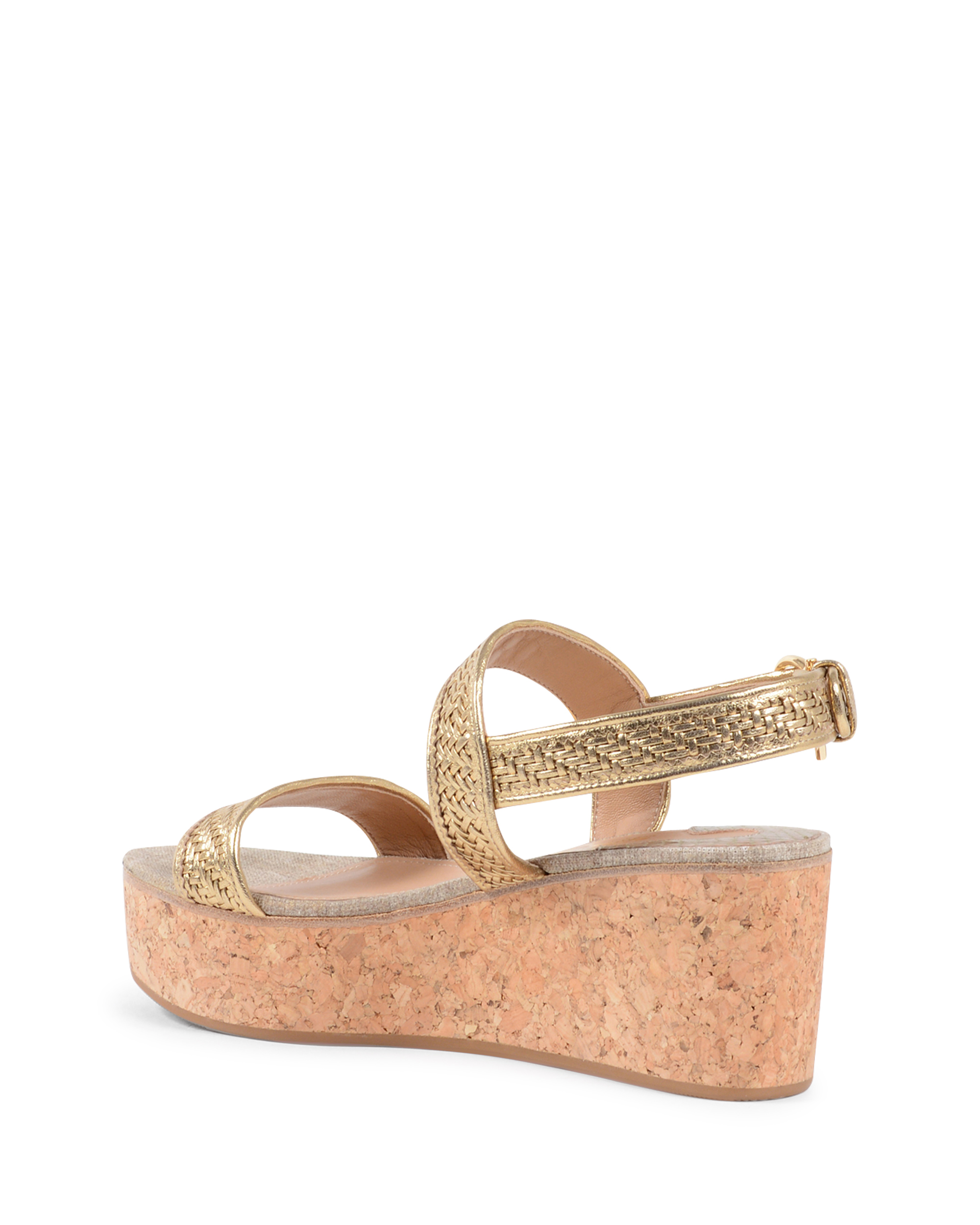 Sandalo con zeppa da donna Salvatore Ferragamo Oro EURITEA