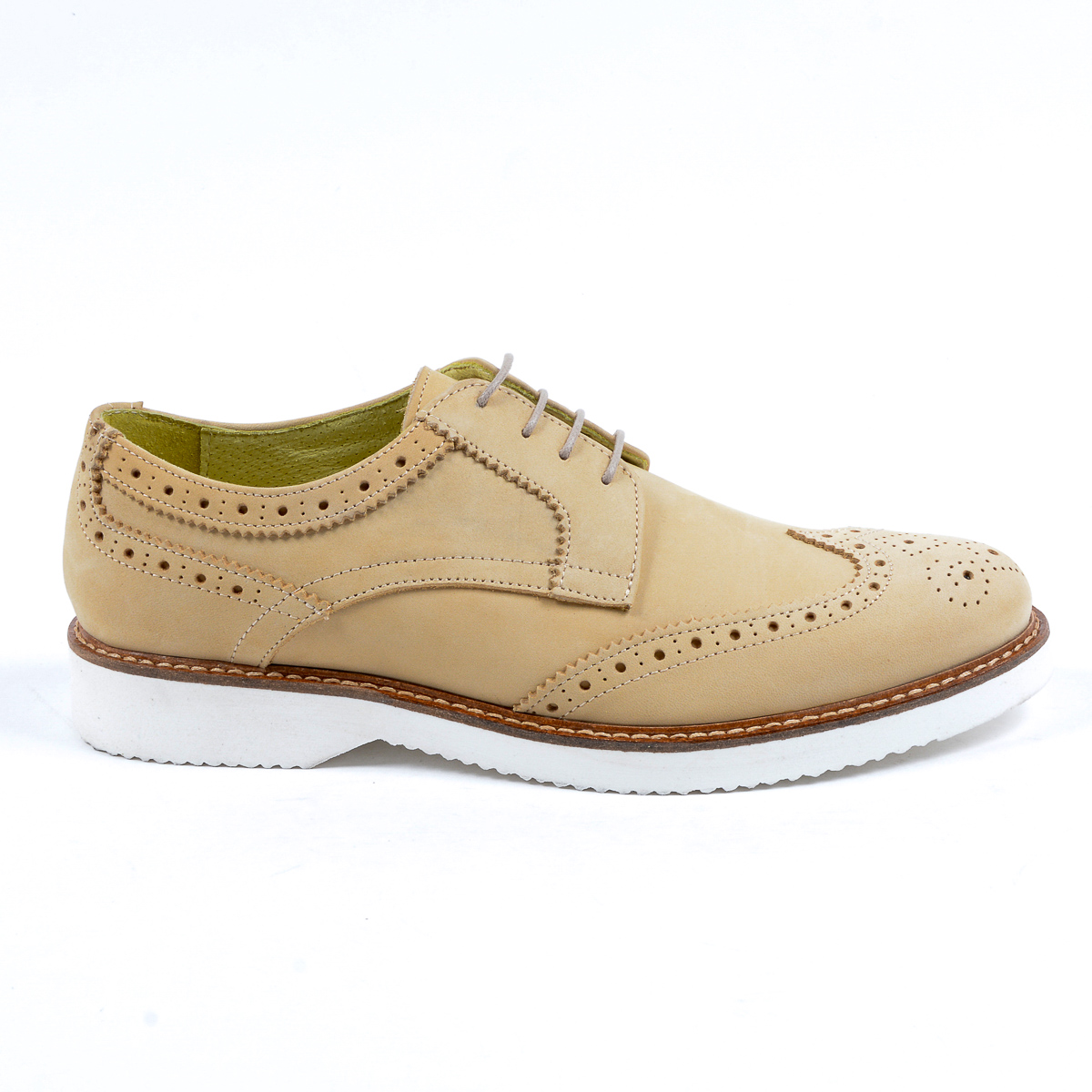 V 1969 Italia Scarpe Oxford Brogue da uomo Beige PEDRO