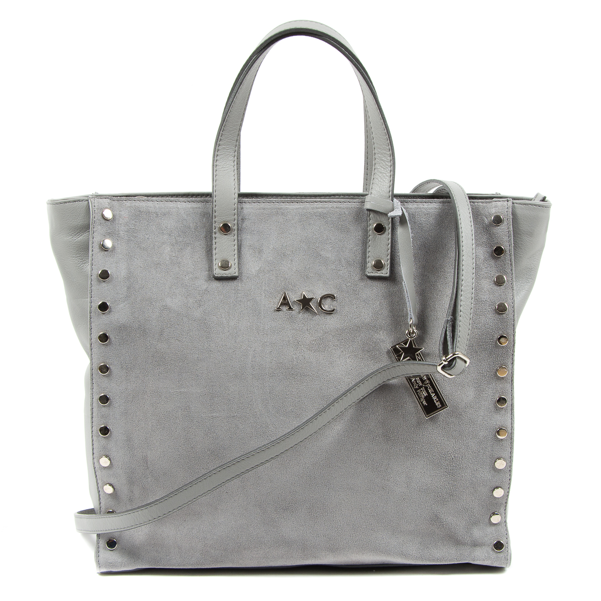 Borsa a mano da donna Andrew Charles grigia JENNER