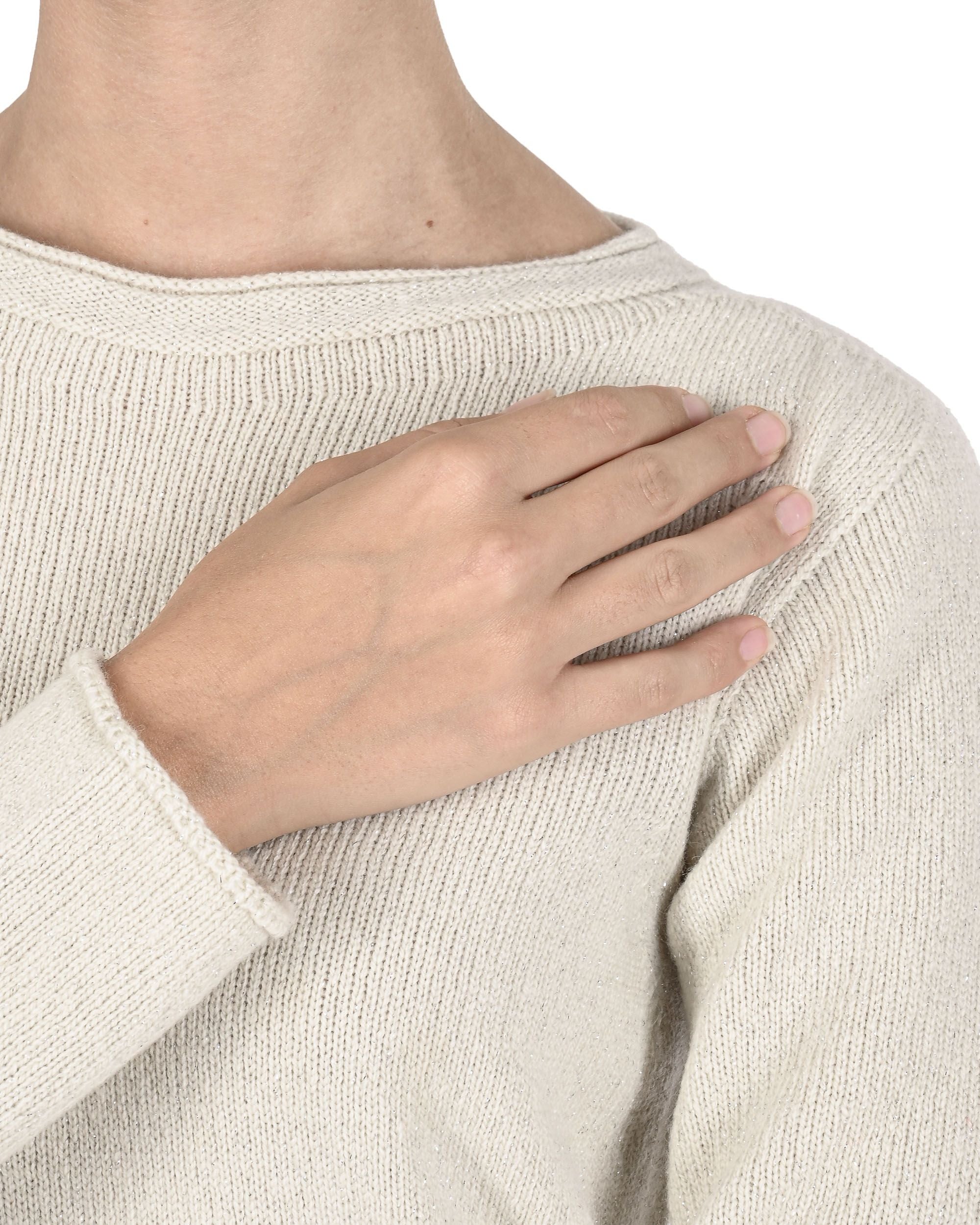 Maglione da donna con scollo a barca in cashmere Crown of Edinburgh COE 0015 CREMA