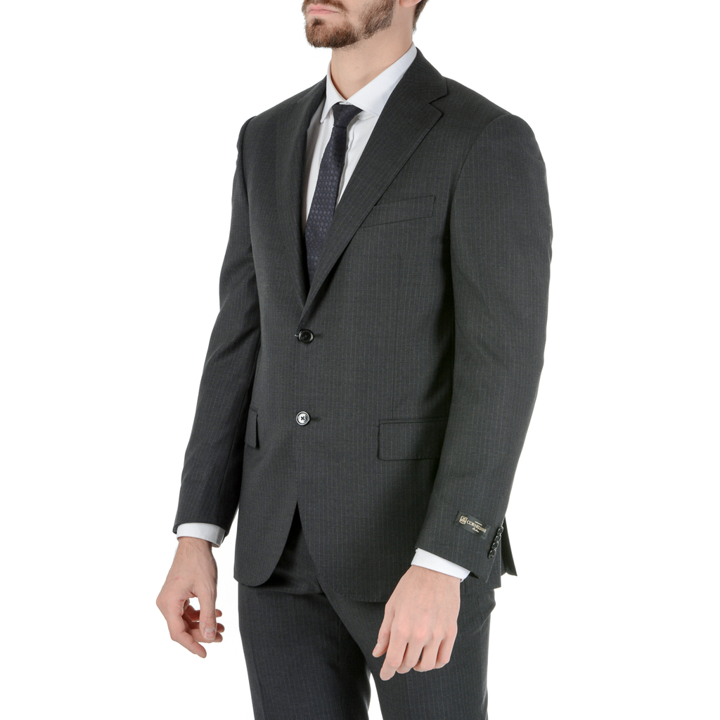 Corneliani Abito da uomo a maniche lunghe grigio scuro Super 130's