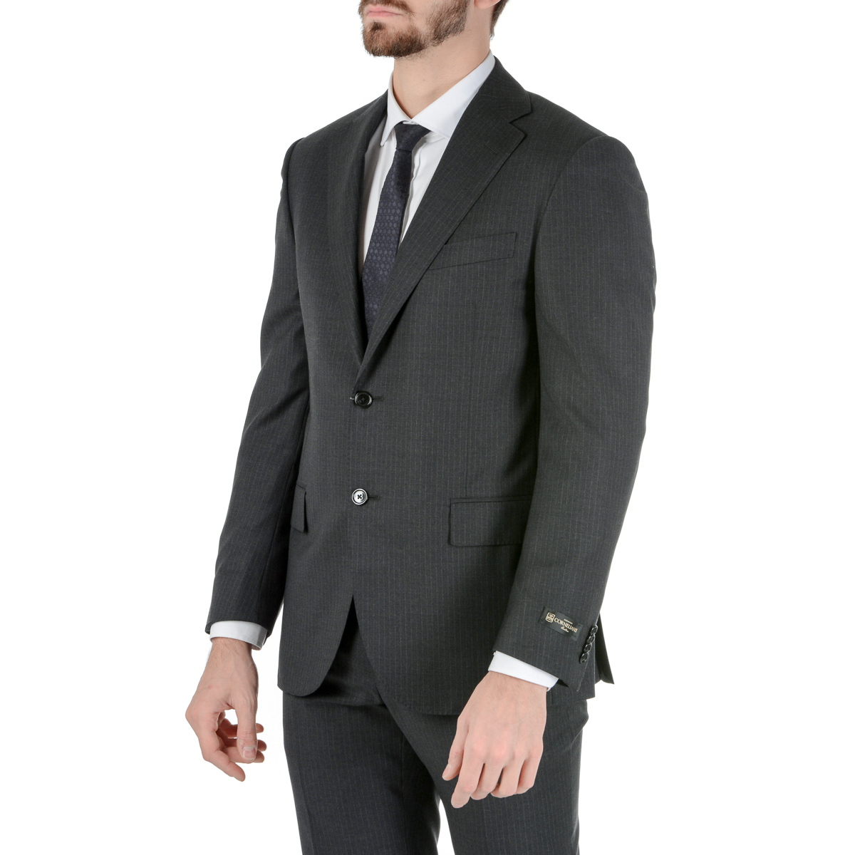 Corneliani Abito da uomo a maniche lunghe grigio scuro Super 130's
