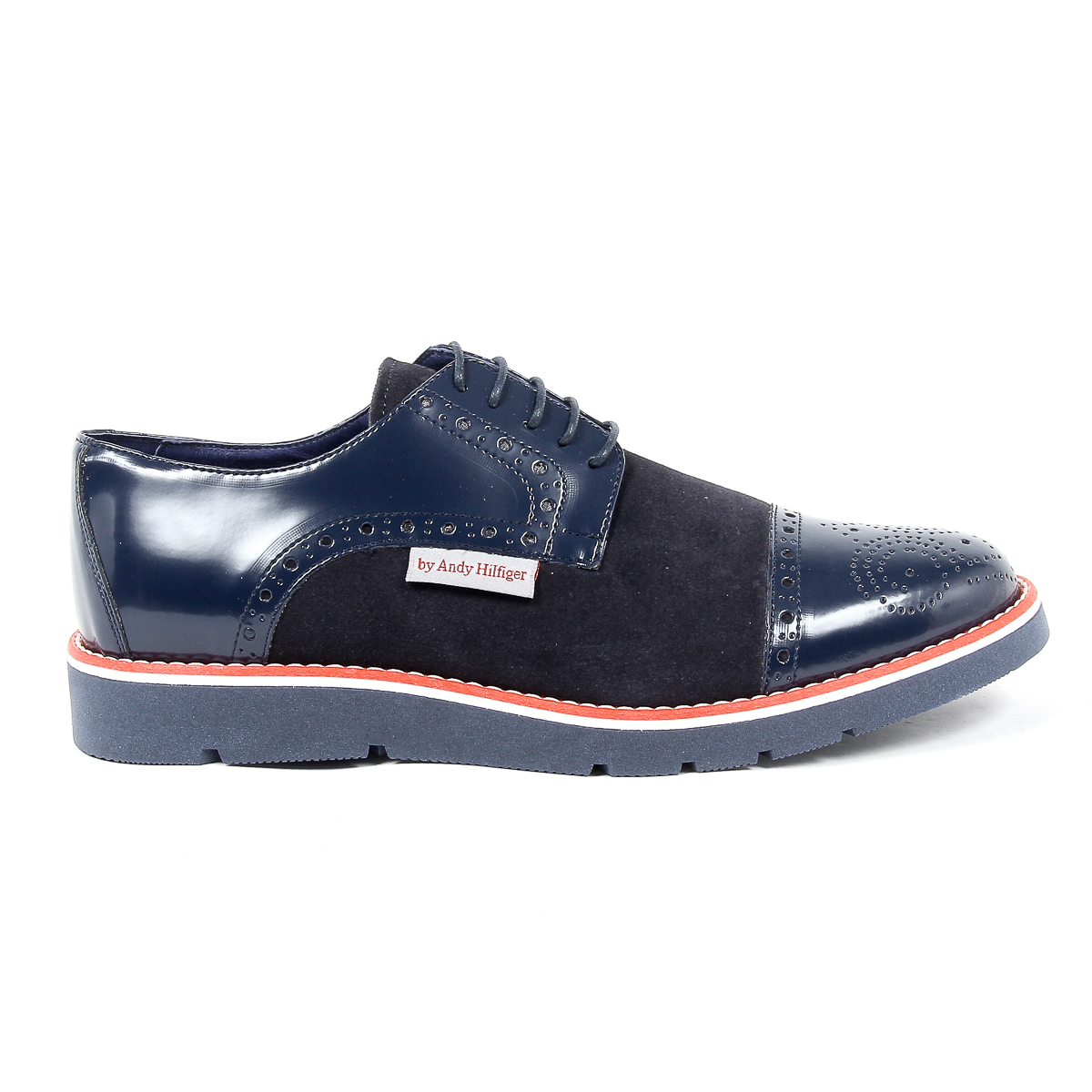 Scarpe Oxford brogue da uomo Andrew Charles 911 ABRASIVATO CAMOSCIO BLEU