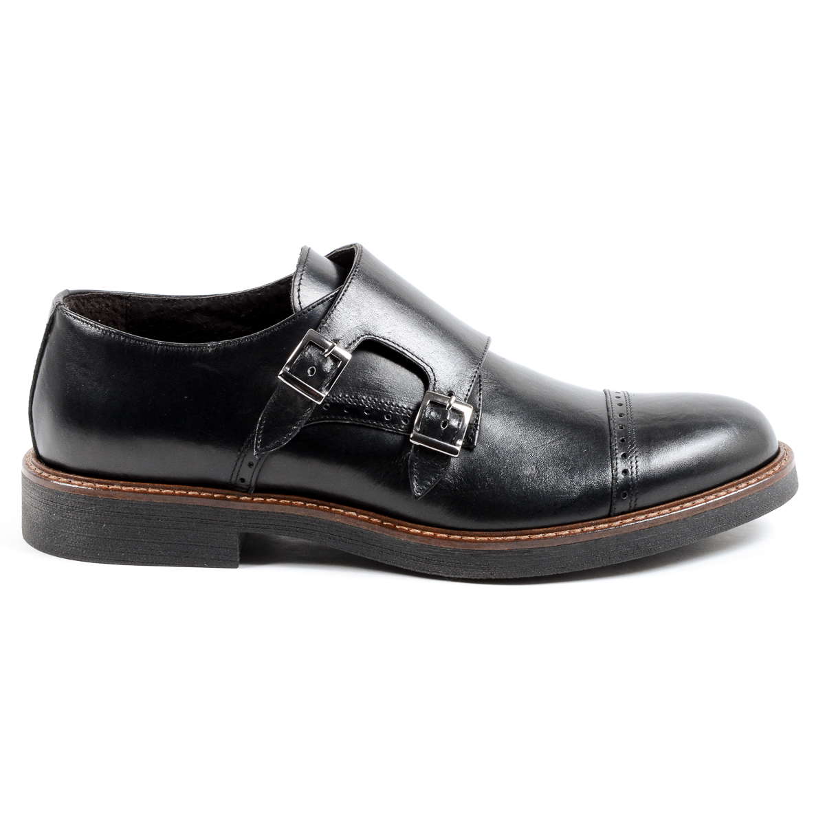 Andrew Charles Scarpe da uomo con cinturino Monk nere KURT