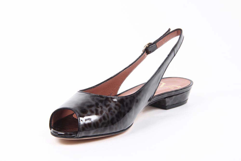 Sandalo Slingback da Donna V 1969 Italia 5485-STEFY PE PELLAME STAMPATO LEOPARDATO GR