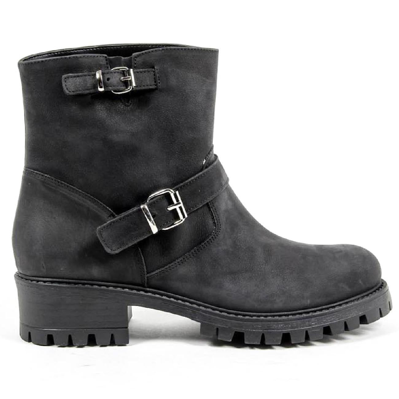 V 1969 Italia Womens Short Boot B1441 NABUK NERO